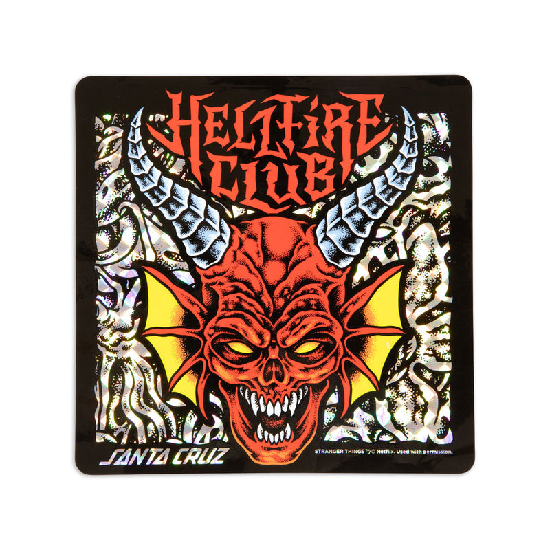 Santa Cruz x Stranger Things Hellfire Club Flames Skateboard Deck - Glow In The Dark - 9.00"
