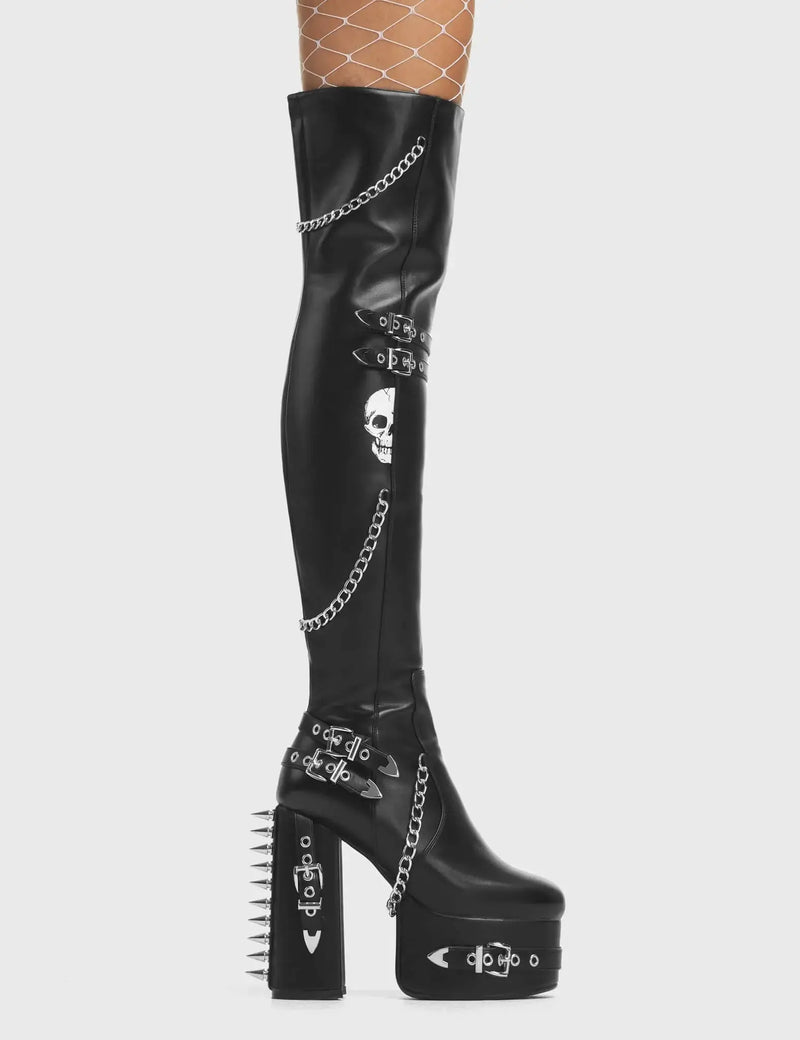 Scream Platform Thigh High Boots lamodawebsite