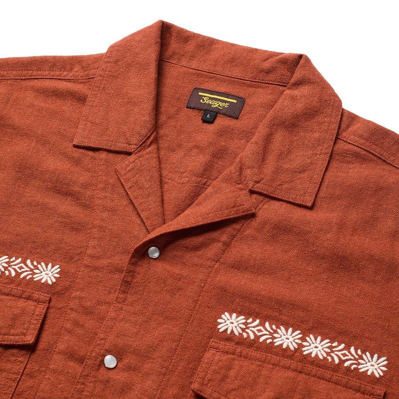 Seager Whippersnapper Embroidered Shirt - Red Clay