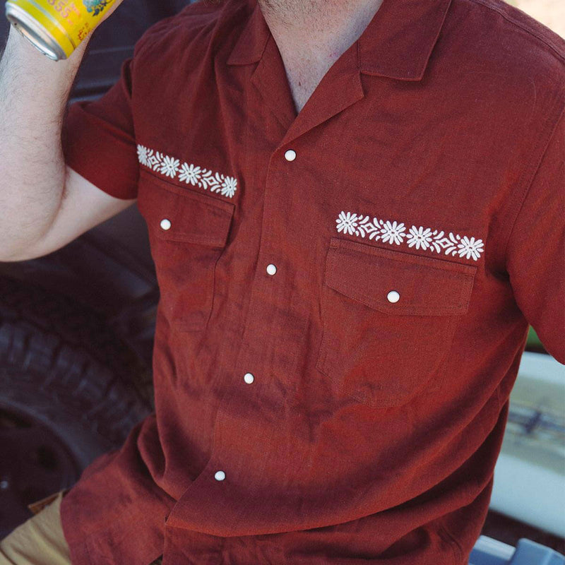 Seager Whippersnapper Embroidered Shirt - Red Clay
