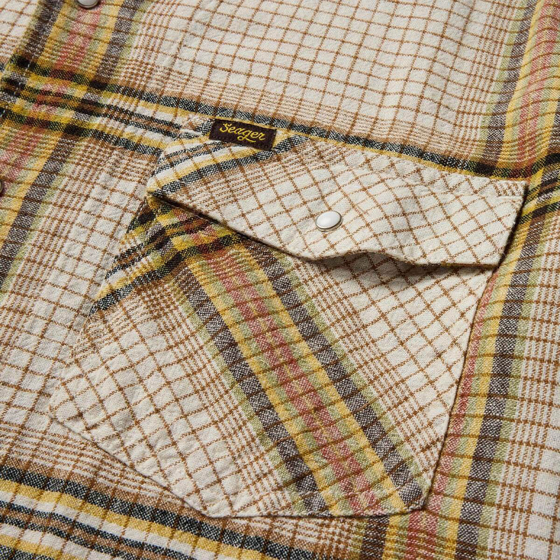 Seager Whippersnapper Shirt - White Wash Grid Plaid