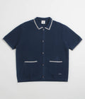 Service Works Blanket Stitch Knit Short Sleeve Shirt in Navy