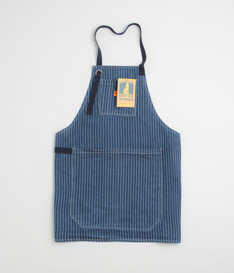 Service Works Pinstripe Denim Apron in Indigo
