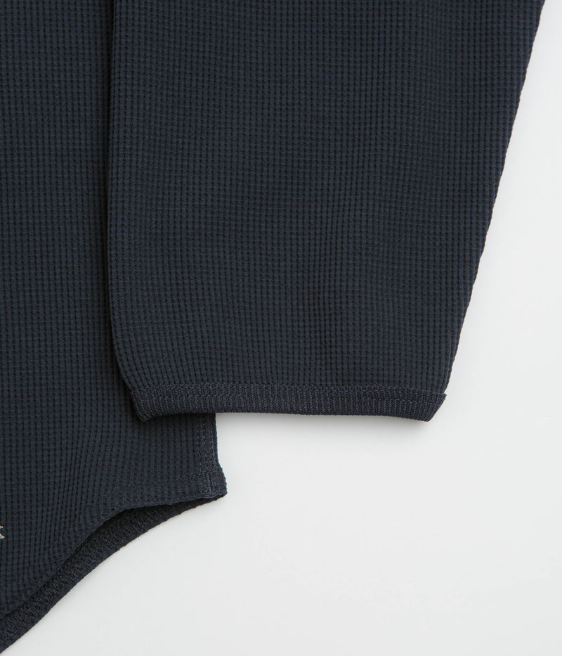 Snow Peak Dry Waffle Long Sleeve T-Shirt in Dark Navy