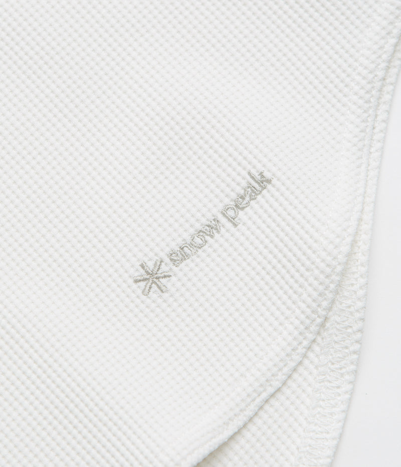 Snow Peak Dry Waffle Long Sleeve T-Shirt in Off White