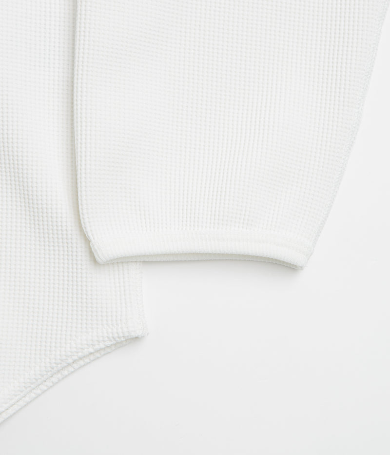 Snow Peak Dry Waffle Long Sleeve T-Shirt in Off White