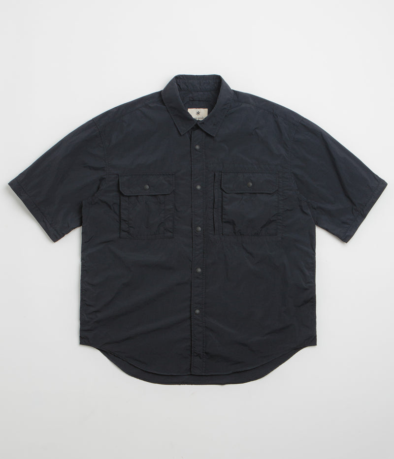 Snow Peak Garment Dyed Convertible Shirt in Black