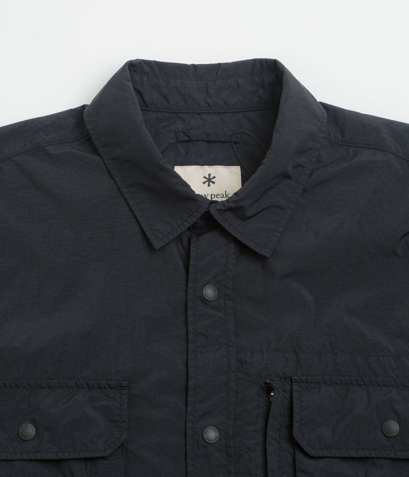 Snow Peak Garment Dyed Convertible Shirt in Black