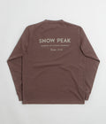 Snow Peak Garment Dyed Long Sleeve T-Shirt in Burgundy
