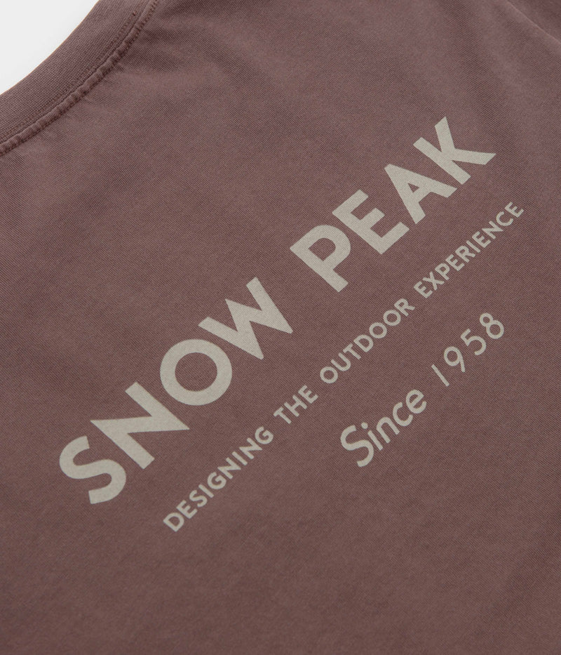 Snow Peak Garment Dyed Long Sleeve T-Shirt in Burgundy