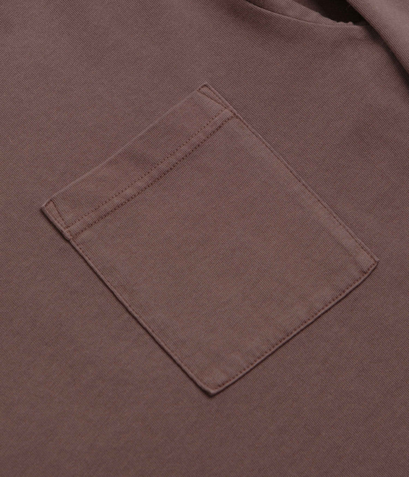 Snow Peak Garment Dyed Long Sleeve T-Shirt in Burgundy