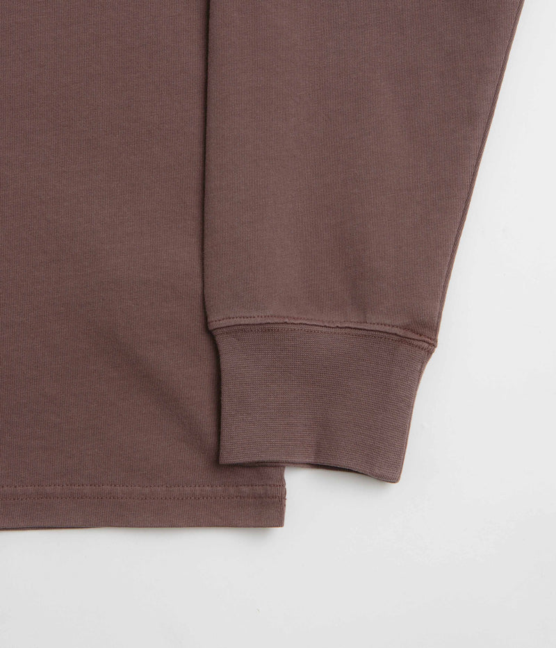 Snow Peak Garment Dyed Long Sleeve T-Shirt in Burgundy