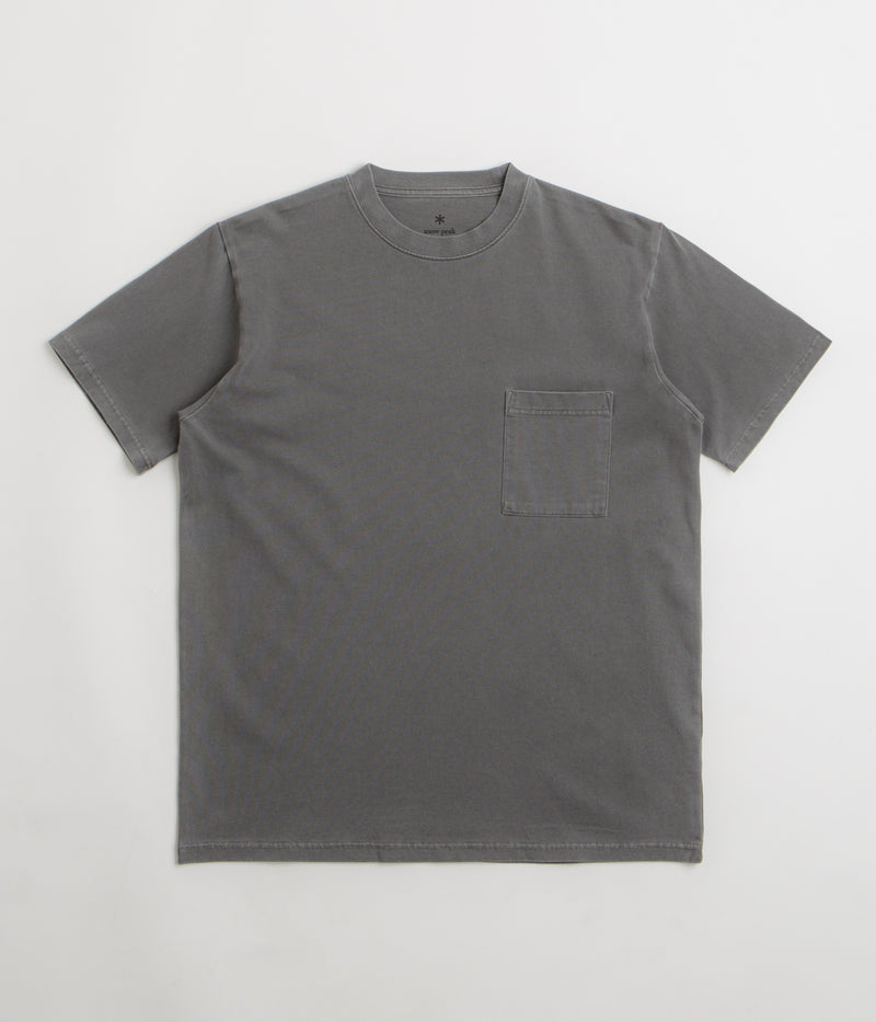 Snow Peak Garment Dyed T-Shirt in Charcoal