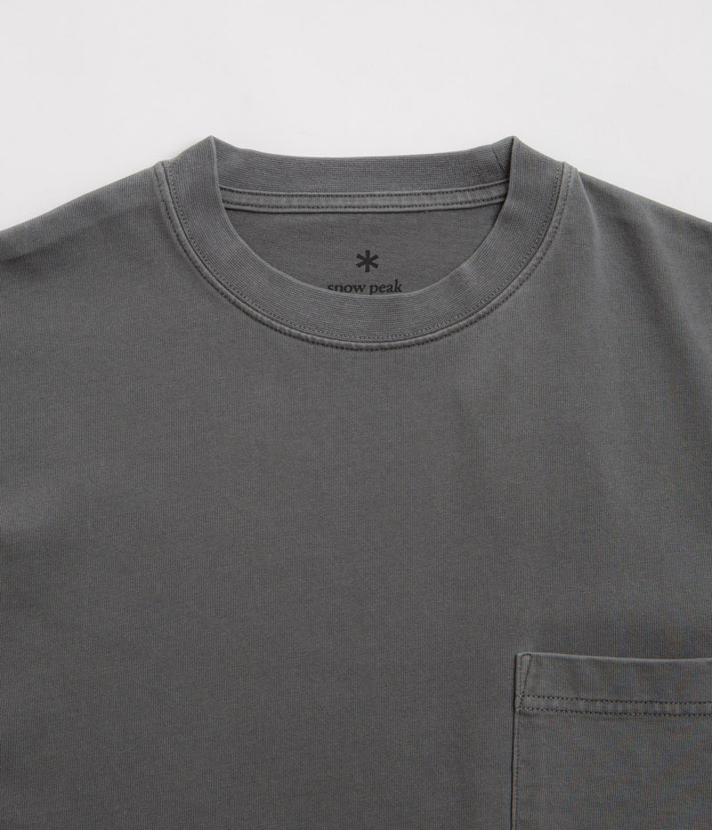 Snow Peak Garment Dyed T-Shirt in Charcoal