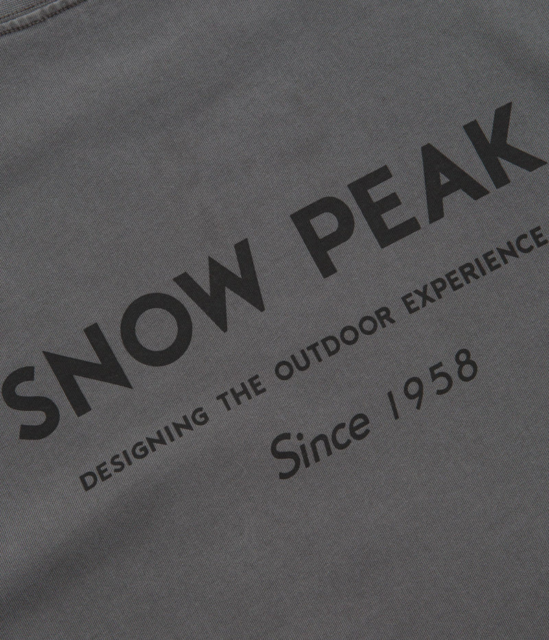 Snow Peak Garment Dyed T-Shirt in Charcoal