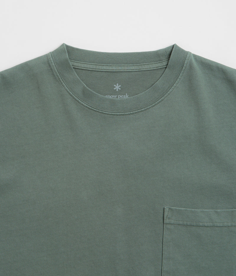 Snow Peak Garment Dyed T-Shirt in Dark Green