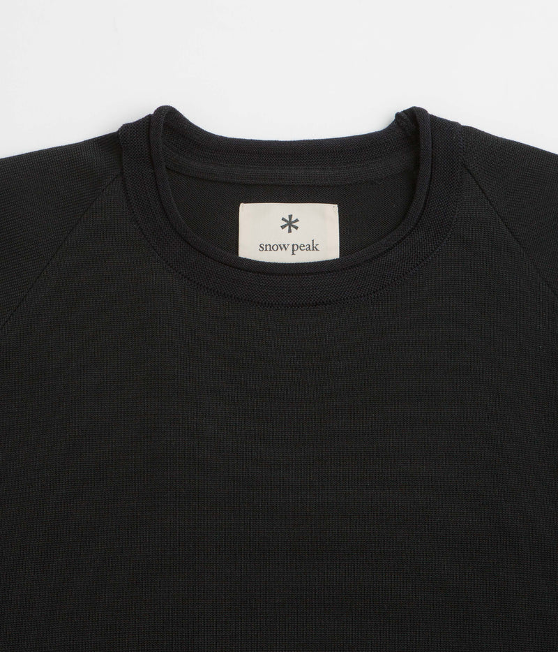 Snow Peak Knit Pullover Sweatshirt in Black