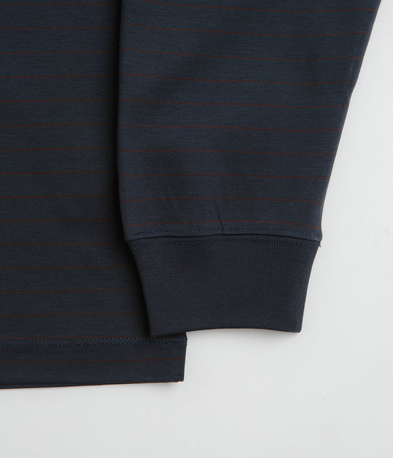 Snow Peak Organic Cotton Mercerized Long Sleeve T-Shirt in Blue Border