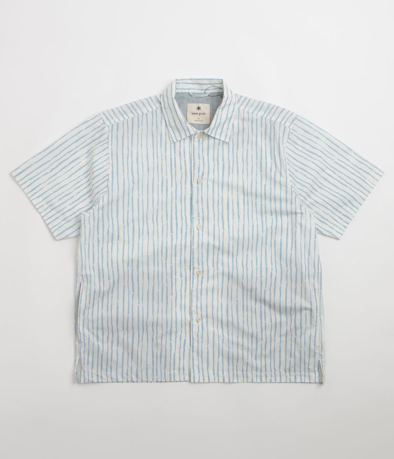 Snow Peak Patterned Take Short Sleeve Shirt in Light Grey