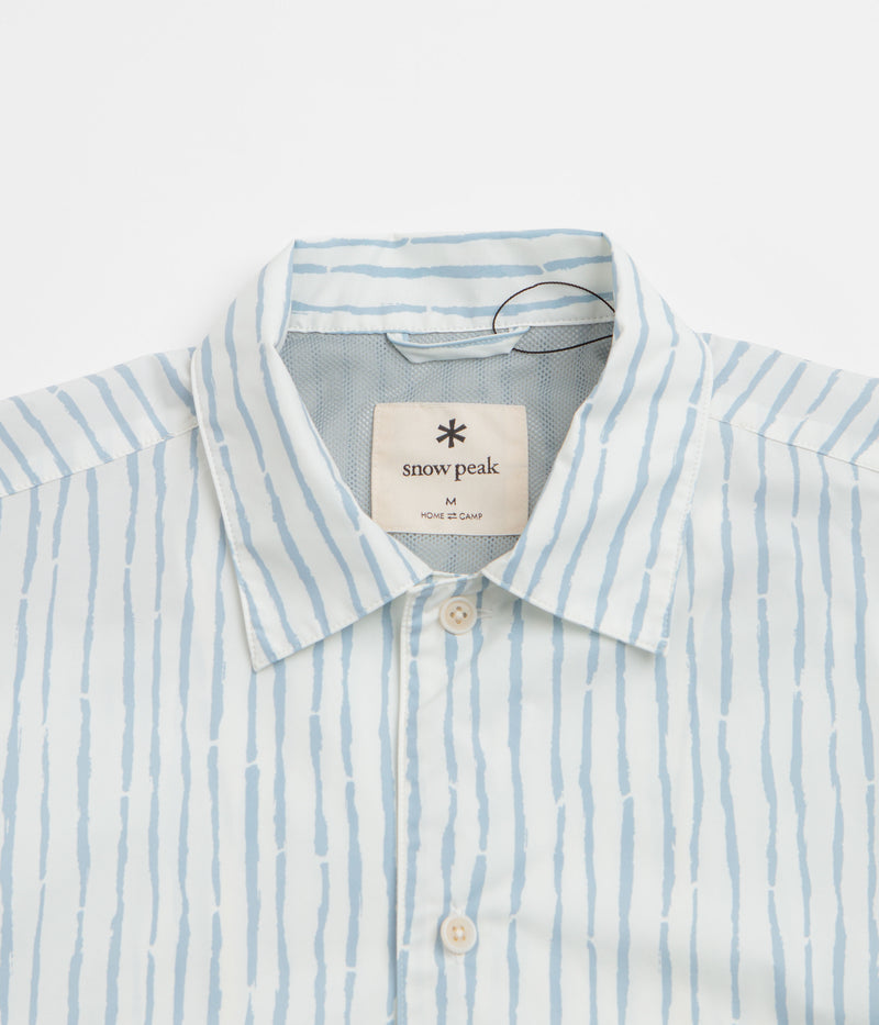 Snow Peak Patterned Take Short Sleeve Shirt in Light Grey