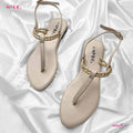 Myro Cream Gold Braided Thongs - MYRO