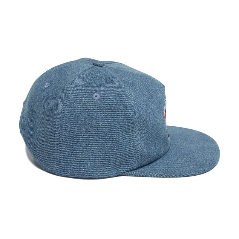 Spitfire Bighead Fill Snapback Hat - Washed Denim/Red