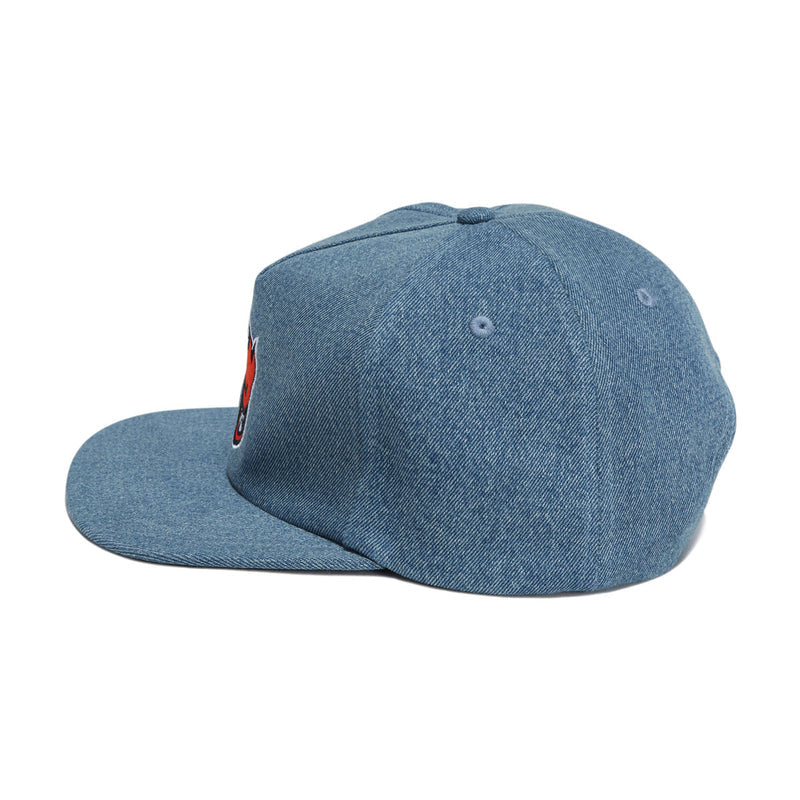 Spitfire Bighead Fill Snapback Hat - Washed Denim/Red
