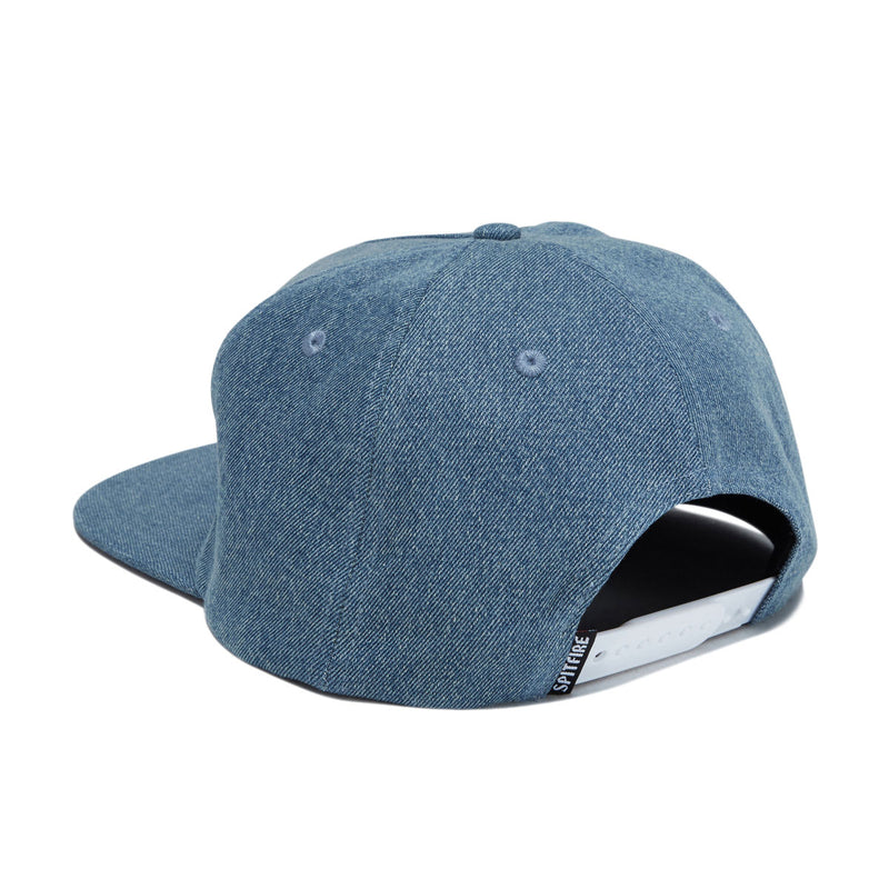 Spitfire Bighead Fill Snapback Hat - Washed Denim/Red