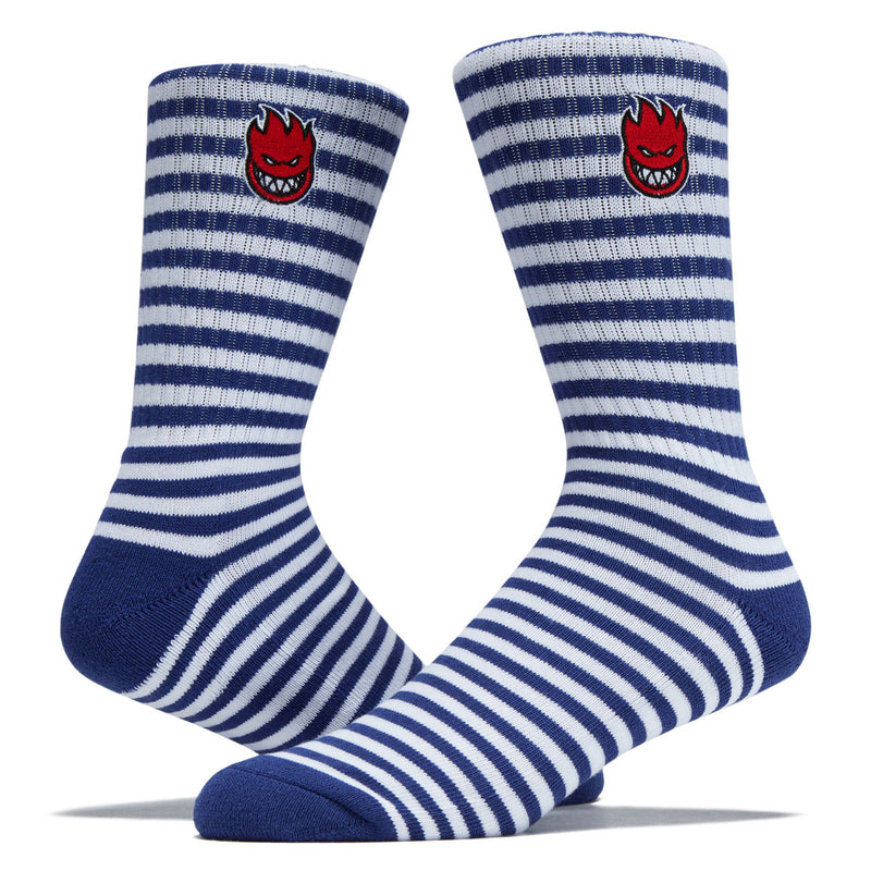 Spitfire Bighead Fill Stripe Emb Socks - Blue/White