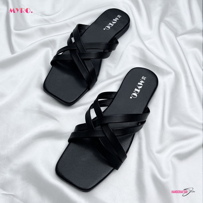 Myro Cream Square Cross Flat - MYRO