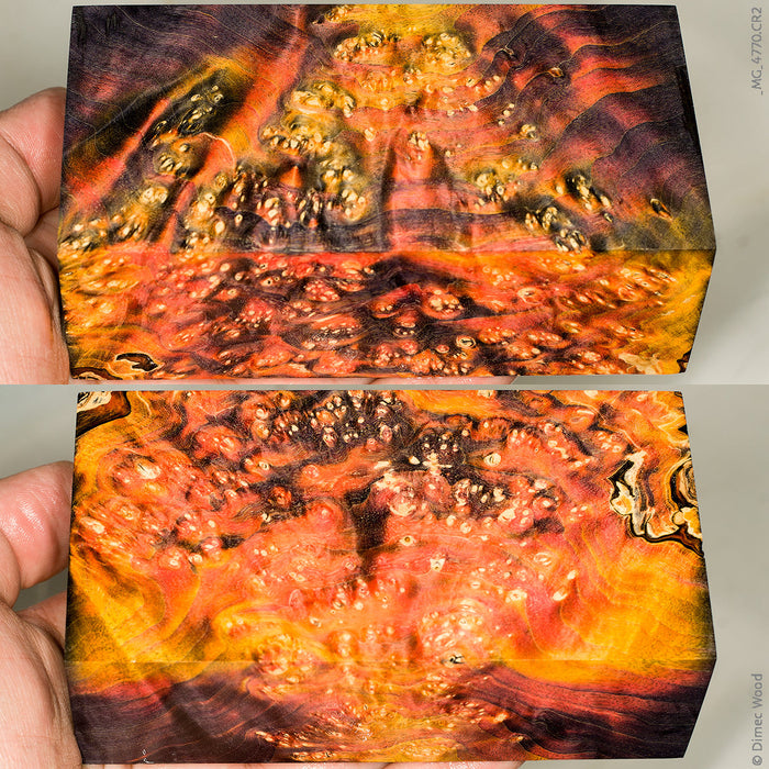 Stabilized box elder burl wood block