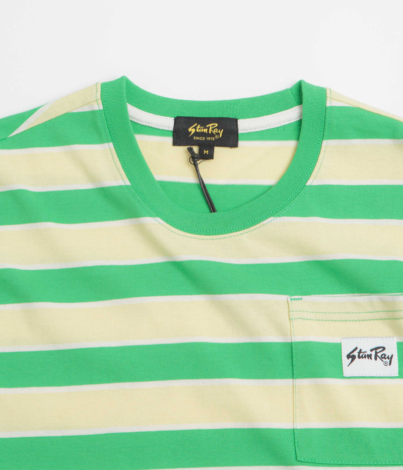 Stan Ray Stripe T-Shirt in Island Green and Sunlight