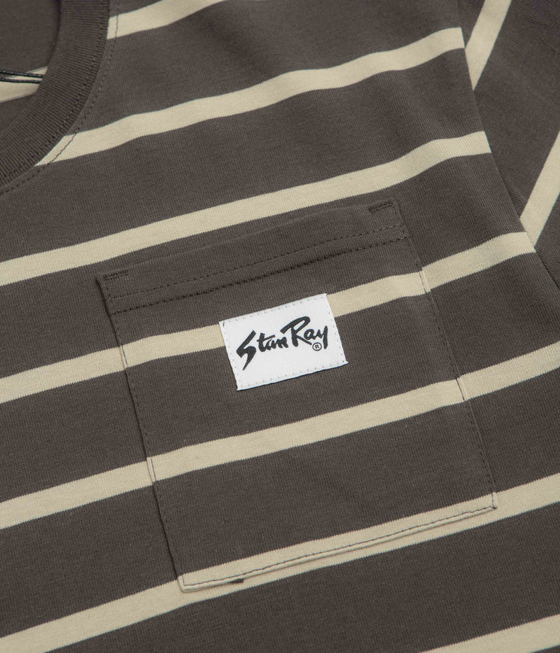 Stan Ray Stripe T-Shirt in Raven and Eucalyptus