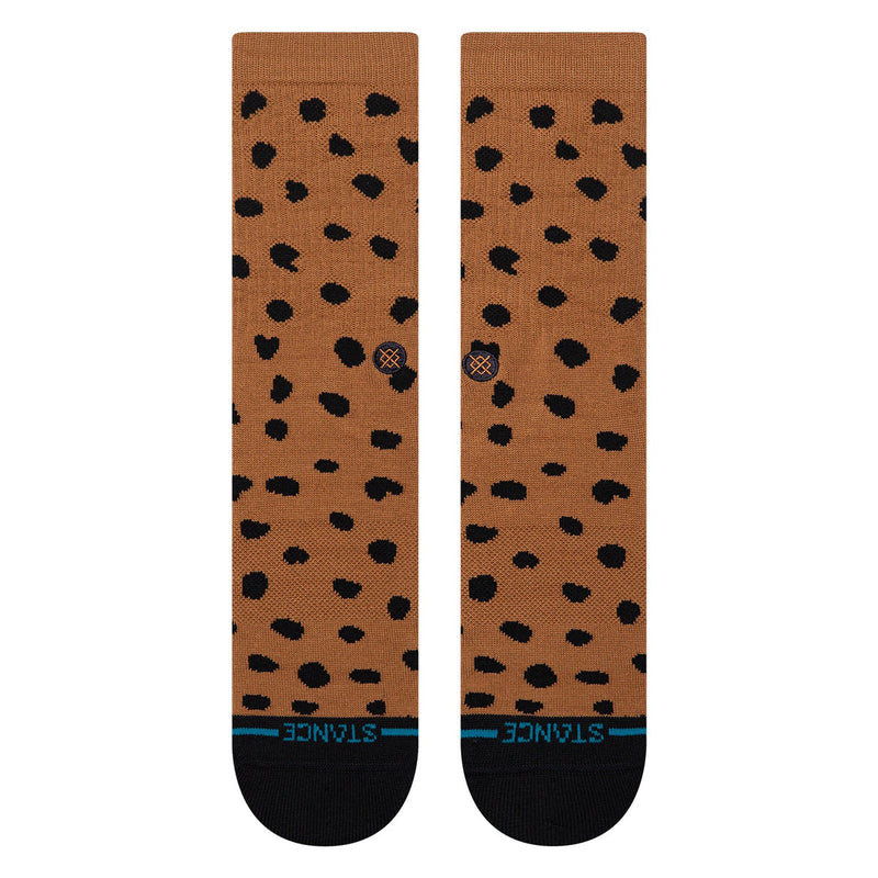 Stance Womens Leopard Crew Socks - Brown
