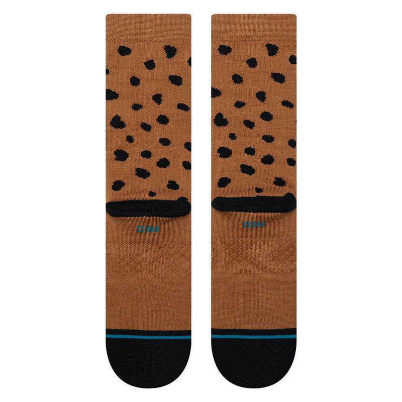 Stance Womens Leopard Crew Socks - Brown