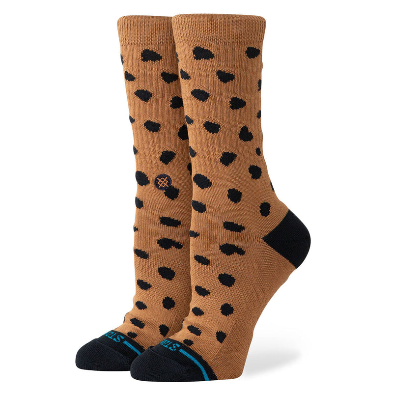 Stance Womens Leopard Crew Socks - Brown