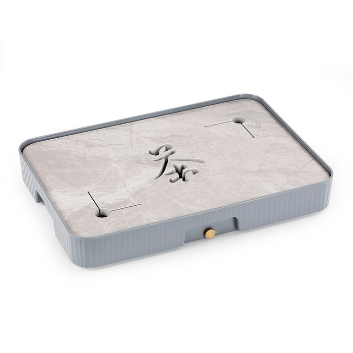 Stone-Rhyme Rock Marble Pattern Gray Tea Tray 13.8*9.4in(35*24cm)