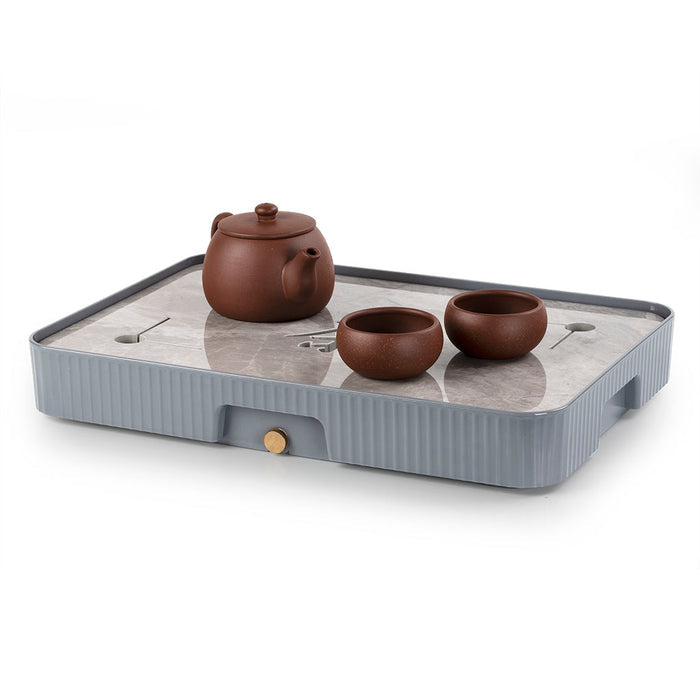 Stone-Rhyme Rock Marble Pattern Gray Tea Tray 13.8*9.4in(35*24cm)