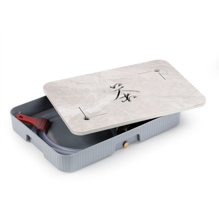 Stone-Rhyme Rock Marble Pattern Gray Tea Tray 13.8*9.4in(35*24cm)