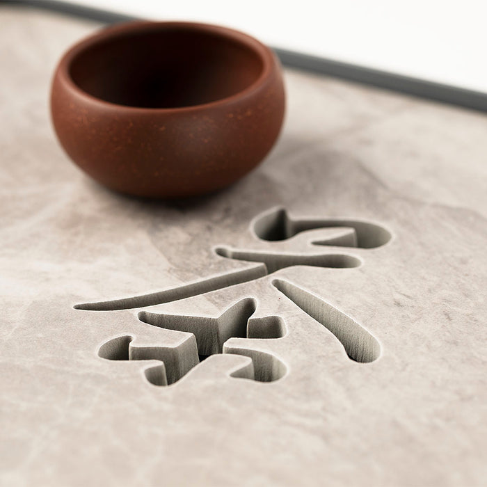 Stone-Rhyme Rock Marble Pattern Gray Tea Tray 13.8*9.4in(35*24cm)