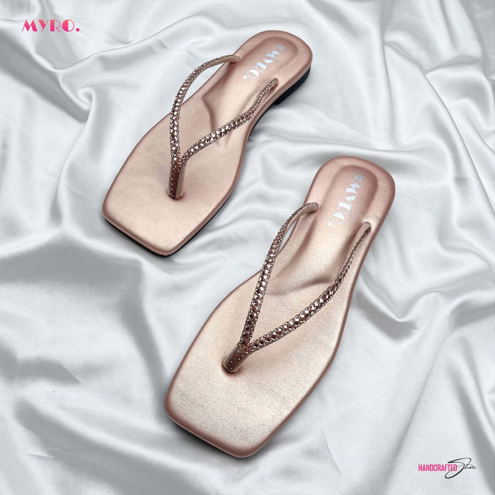Myro Rose Gold Stone Step Flat - MYRO