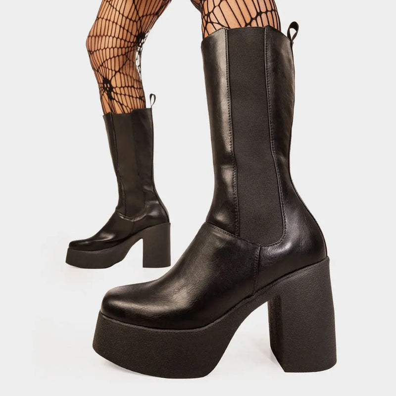 Takeover Platform Calf Boots lamodawebsite
