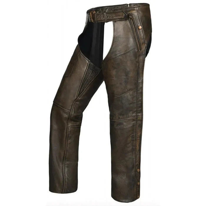 Tarmac - Unisex Premium Leather 4-Pocket Chaps with Spandex 7145.2BR