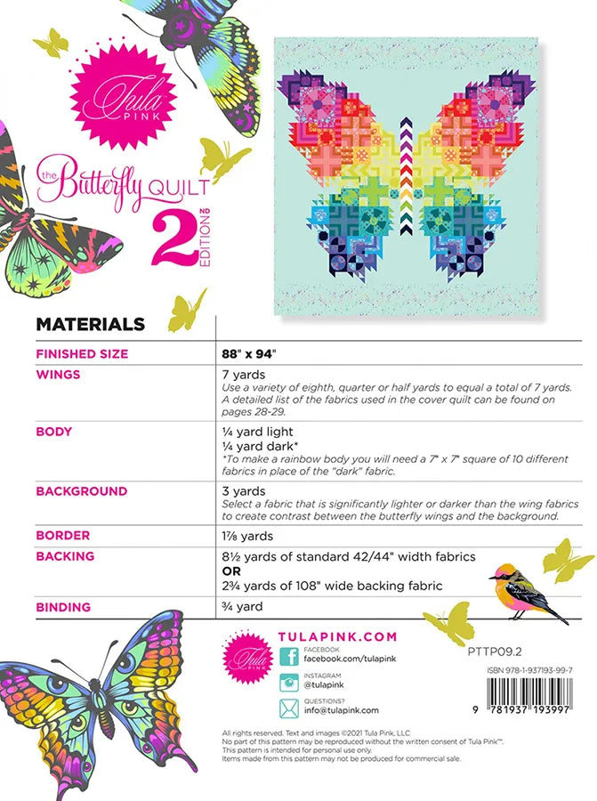 The Butterfly Quilt Pattern 2nd Ed. || Tula Pink
