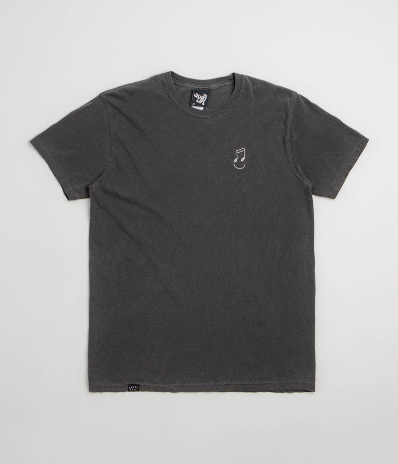 The Quiet Life Music Man Pigment Dye T-Shirt in Pepper Black