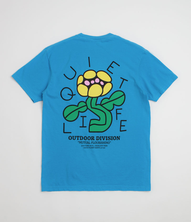 The Quiet Life Mutual Flourishing Pigment Dye T-Shirt in Blue
