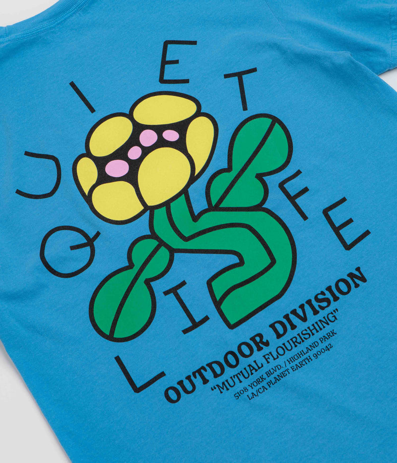 The Quiet Life Mutual Flourishing Pigment Dye T-Shirt in Blue