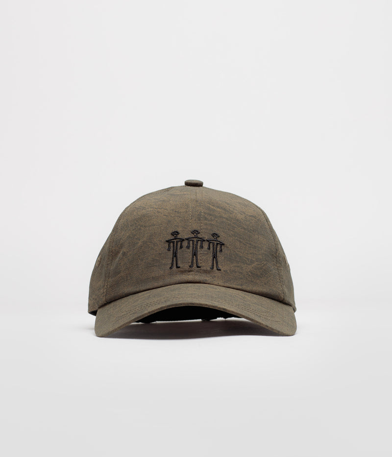 The Trilogy Tapes Dogu Washed Nylon Ripstop Cap in Army