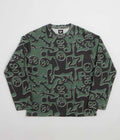 The Trilogy Tapes Entity Waffle Crewneck Sweatshirt in Green