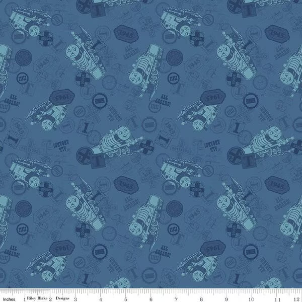 Thomas & Friends 80th - Denim Tonal | Riley Blake Designs | Quilting Cotton